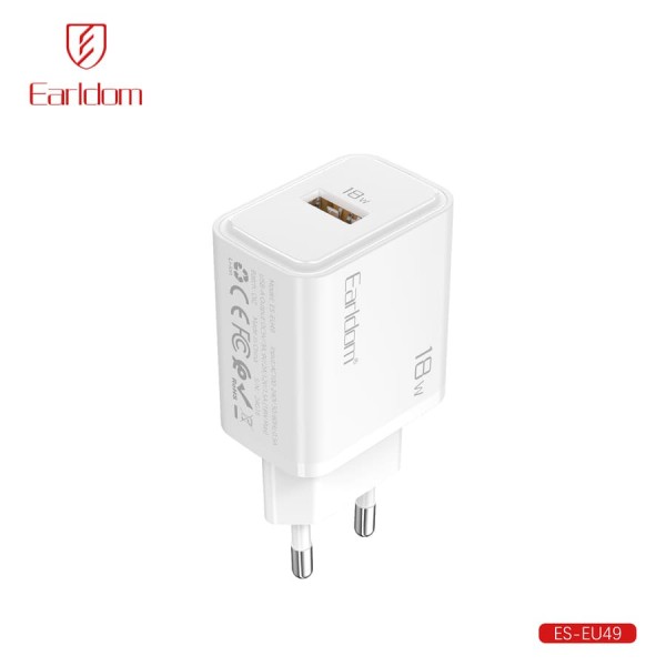 Купить Блок питание USB (сеть) Earldom ES-EU49 3A(18W), белый - 00-00057970 оптом