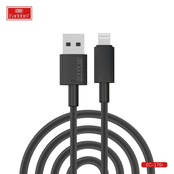 Купить USB кабель Earldom EC-176I для iPhone, 2,4A, черный - 00-00052443 оптом