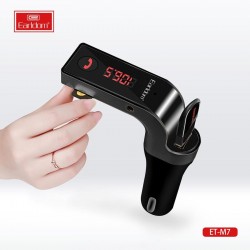 ФМ модулятор (USB выход +Bluetooth+AUX) Earldom ET-M7, 3A, с подсветкой