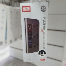 Удлинитель Earldom ES-SC02 EU, 3 розетки+4USB,10A (2500W), (1,8м), черный