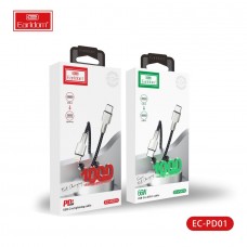 USB кабель Earldom EC-PD01 C-I Type C - iPhone, быстрая зарядка, черный