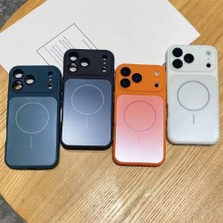 Накладка пластиковая Magsafe с силиконовыми краями для Samsung Galaxy S26 , защита камеры, оранжевый
