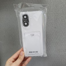 Накладка силиконовая с визитницей и защитой камеры для Xiaomi Redmi A5 4G (2025), прозрачный