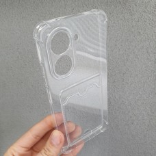 Накладка силиконовая с визитницей и защитой камеры для Xiaomi Redmi A5 4G (2025), прозрачный