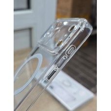 Накладка Space для iPhone 17 , Magsafe пластик+силиконовые края, прозрачный