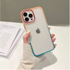 Накладка с силиконовыми краями для iPhone 11 двухцветка, бирюзово-оранжевый