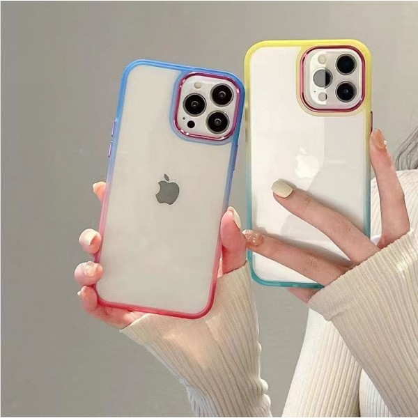 Купить Накладка с силиконовыми краями для iPhone 12 Pro Max (6.7) двухцветка, сине-фиолетовый - 00-00048538 оптом