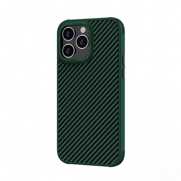 Купить Накладка карбон с бархатом внутри для iPhone 13, зеленый - 00-00055000 оптом