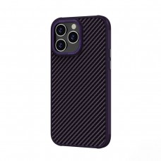 Накладка карбон с бархатом внутри для iPhone 15 Plus, фиолетовый