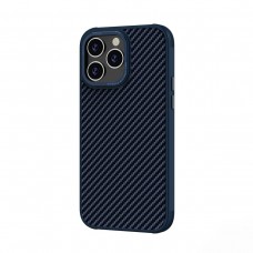 Накладка карбон с бархатом внутри для iPhone 15 Plus, синий