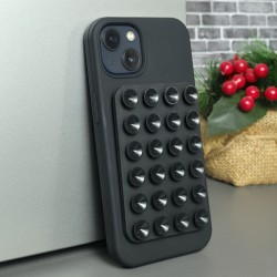 Накладка силиконовая "Липпер" (присоска) с бархатом внутри для iPhone 13, черный