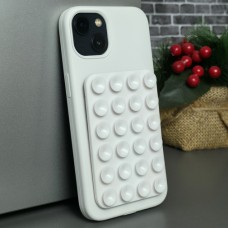 Накладка силиконовая "Липпер" (присоска) с бархатом внутри для iPhone 13, белый