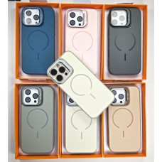 Накладка для iPhone 17 PRO MAX , Magsafe, пластик+силиконовые края, подставка-окошко, темно-синий