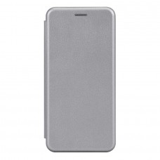 Чехол книга на силиконовой основе и магните для Xiaomi Redmi 15 4G Book, с округленными краями, серебряный