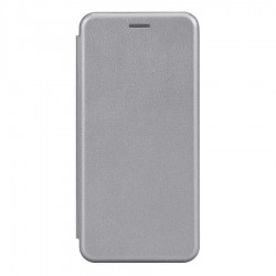 Чехол книга на силиконовой основе и магните для Xiaomi Redmi 15 4G Book, с округленными краями, серебряный