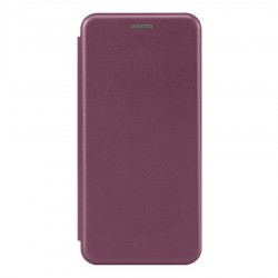 Чехол книга на силиконовой основе и магните для Xiaomi Redmi 15 4G Book, с округленными краями, бордовый