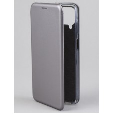 Чехол книга на силиконовой основе и магните для Xiaomi Redmi Note 13 Pro (4G) Book, с округленными краями, серебряный