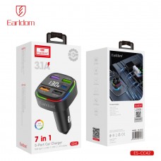 Блок питание USB (авто) Earldom ES-CC42 (3.1A), (4USB выхода + USB- C), черный