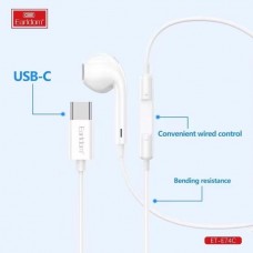 Наушники EarPods Earldom ET-E74 внутриканальные с микрофоном, разьем USB-C, белый