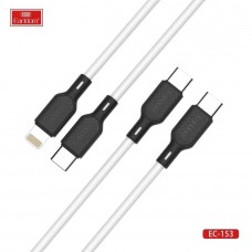 USB кабель Earldom EC-153 C-C Type C - Type C, 3A, белый