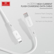 USB кабель Earldom EC-185 C-I Type C - Lighting, 30W, белый