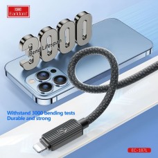 USB кабель Earldom EC-187L для Lighting, 2.4A,нейлон, черный