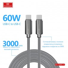USB кабель Earldom EC-194 C-C Type C - Type C,60W, тканевая оплетка, (длинна 3м), черный