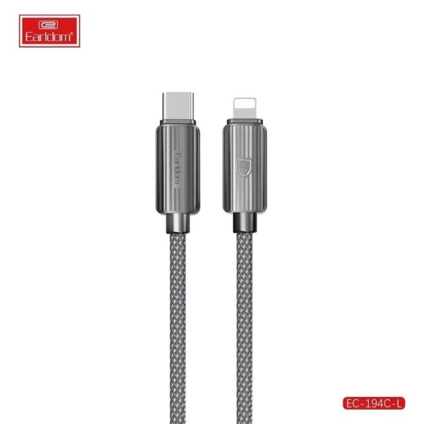 Купить USB кабель Earldom EC-194 C-I Type C - Lighting,30W, тканевая оплетка, (длинна 3м), черный - 00-00056488 оптом