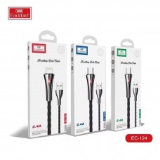 USB кабель Earldom EC-124C для Type C, 2.4A, нейлоновая оплетка, черный USB кабель Earldom EC-124C для Type C, 2.4A, нейлоновая оплетка, черный
