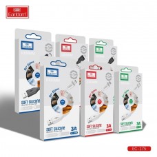 USB кабель Earldom EC-175I для iPhone, быстрая зарядка, 3A, (мягкий кабель), белый