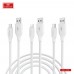 Купить USB кабель Earldom EC-175I для iPhone, быстрая зарядка, 3A, (мягкий кабель), белый - 00-00052201 оптом