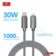 USB кабель Earldom EC-188 C-I Type C - iPhone, 30W,нейлон, черный