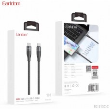 USB кабель Earldom EC-213 C-C Type C - Type C, 100W,нейлон,(длина 1 метр), белый USB кабель Earldom EC-213 C-C Type C - Type C, 100W,нейлон,(длина 1 метр), белый