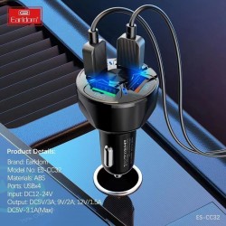 Блок питание USB (авто) Earldom ES-CC32 3.1A, 4USB выхода, черный