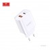 Купить Блок питание USB (сеть) Earldom ES-EU37C, 3A, с кабелем для Type C, USB выход/Type C выход, белый - 00-00053825 оптом