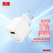 Блок питание USB (сеть) Earldom ES-EU43L 2.4A(12W), с кабелем для Lighting, белый
