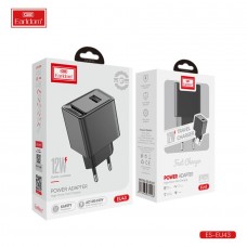 Блок питание USB (сеть) Earldom ES-EU43L 2.4A(12W), с кабелем для Lighting, черный