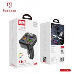 Блок питание USB (авто) Earldom ES-CC43 (45W), (4USB выхода + 2USB- C), черный