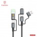 Купить USB кабель Earldom EC-IC03 6в1 ,USB/ Type C - Type C/iPhone+мини фонарик, 60W, (1,2метра) черный - 00-00058633 оптом