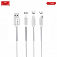 USB кабель Earldom EC-137i для iPhone, быстрая зарядка, белый