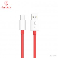 USB кабель Earldom EC-209C для Type C, быстрая зарядка, 10А , красный