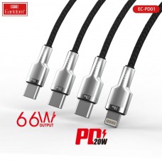 USB кабель Earldom EC-PD01 C-C Type C - Type C, быстрая зарядка, черный