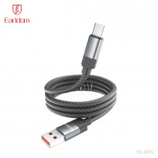 USB кабель Earldom EC-207C для Type C, 3A, магнитная нейлоновая оплетка, черный