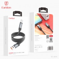 USB кабель Earldom EC-207C для Type C, 3A, магнитная нейлоновая оплетка, черный