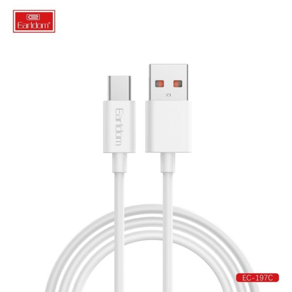 Купить USB кабель Earldom EC-197C для Type C, быстрая зарядка, 120W, белый - 00-00056634 оптом