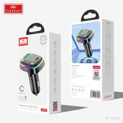 ФМ модулятор (2USB выхода + USB-C, Bluetooth) Earldom ET-M104,3.1A, с подсветкой
