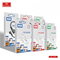 USB кабель Earldom EC-174C для Type C, быстрая зарядка, 3A, (мягкий кабель), белый