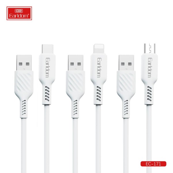 Купить USB кабель Earldom EC-171C для Type C, 2.4A белый - 00-00058644 оптом