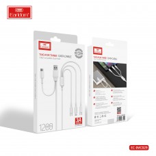 USB кабель Earldom EC-IMC029 3 в 1 для micro/iphone/Type C, (1,2м), белый