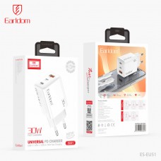 Блок питание USB (сеть) Earldom ES-EU51 30W (3выхода USB-A+USB-C+USB-L), белый